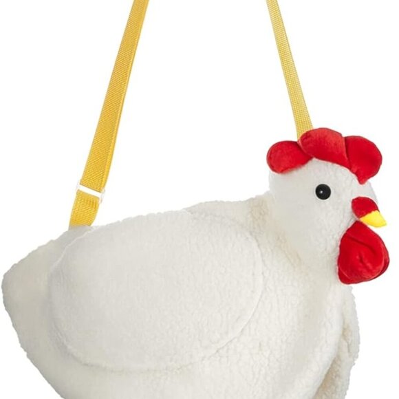 Chicken Hen Purse Bag Fluffy Shoulder Handbag Cute Funny Animal Gift for Christm - Picture 1 of 7